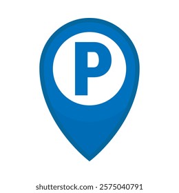 Parking location icon. Vector icon for indicating a parking location or parking facility on maps and navigation systems