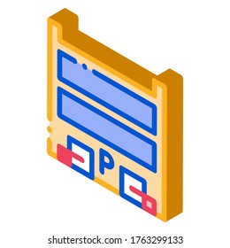 Parking Location Icon Vector. Isometric Parking Location sign. color isolated symbol illustration