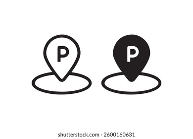 Parking Location Map Pin Icon Vector