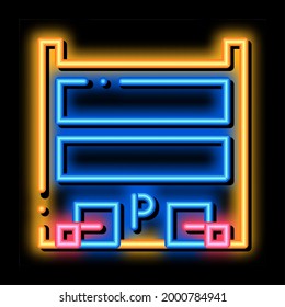 Parking Location neon light sign vector. Glowing bright icon Parking Location sign. transparent symbol illustration