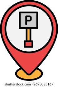Locación de estacionamiento Pin Icono lleno