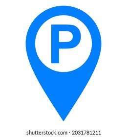 Parking and location pin on white