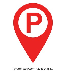 Parking and location pin on white