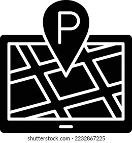 Icono del vector de ubicación de estacionamiento. Se puede usar para imprimir, móviles y aplicaciones web.