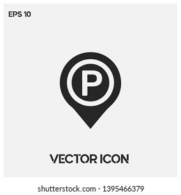 Parking location vector icon illustration. Ui/Ux. Premium quality.