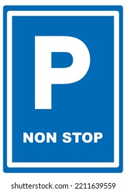 Parking lot, non-stop, road sign, blue background