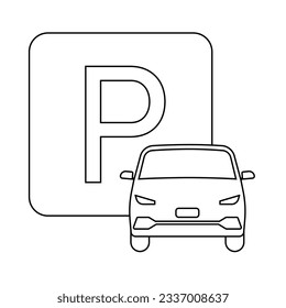 Parking Lots Sign or Parking Symbol in Parking Concept. Vector Illustration. 