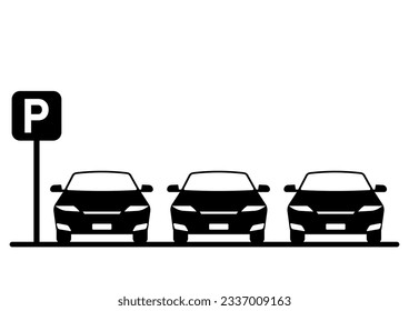 Parking Lots Sign or Parking Symbol in Parking Concept. Vector Illustration. 