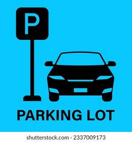 Parking Lots Sign or Parking Symbol in Parking Concept. Vector Illustration. 