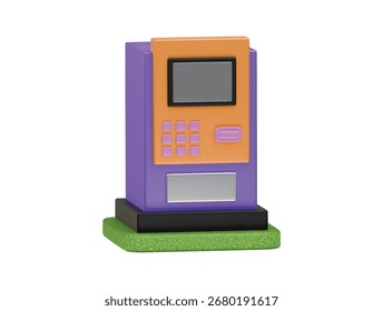 Icono de la máquina de estacionamiento Ilustración 3D Render