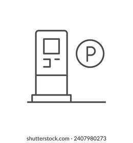 Parking machine line outline icon