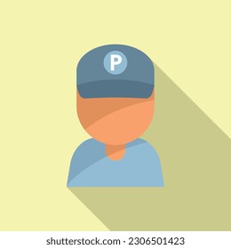 Parking man icon flat vector. Home place. Transport zone