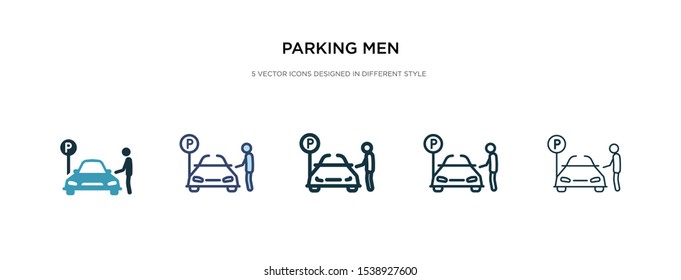 parking men icon in different style vector illustration. two colored and black parking men vector icons designed in filled, outline, line and stroke style can be used for web, mobile, ui