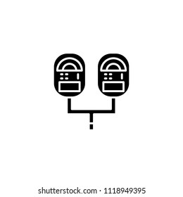 Parking meter black icon concept. Parking meter flat  vector symbol, sign, illustration.