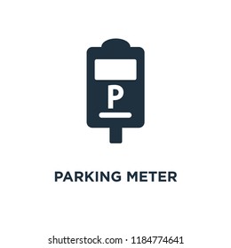 Parking meter icon. Black filled vector illustration. Parking meter symbol on white background. Can be used in web and mobile.