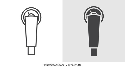 Parking meter icon Black line art vector logo set