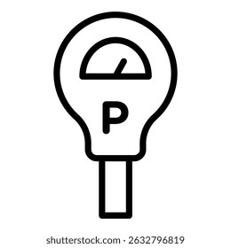 Parking meter icon Black and white outline vector