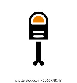 Parking meter icon. Concept of paid parking, time, and urban transportation.