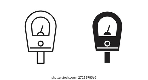 Parking meter icon concept set. Simple icon collection