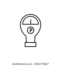 icono del parquímetro ilustración de la línea plana sobre fondo blanco..eps