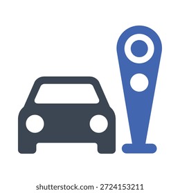 Icono del metro del aparcamiento en un fondo blanco