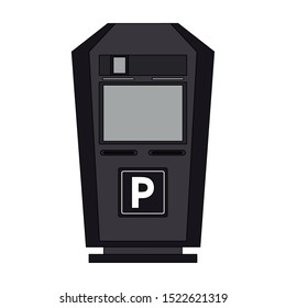 parking meter icon over white background, vector illustration