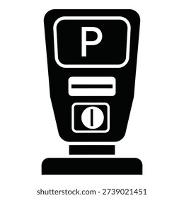 Parking meter icon with pay and time slot isolated on white background icon