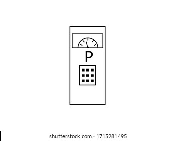 Icono del medidor de estacionamiento, ilustración vectorial del medidor de estacionamiento