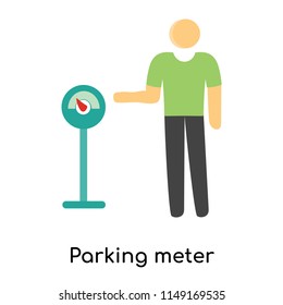 Parking meter icon vector isolated on white background for your web and mobile app design, Parking meter logo concept person