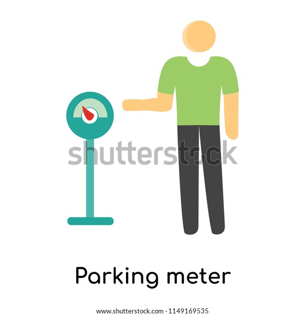 Parking meter icon vector isolated on white\
background for your web and mobile app design, Parking meter logo\
concept person