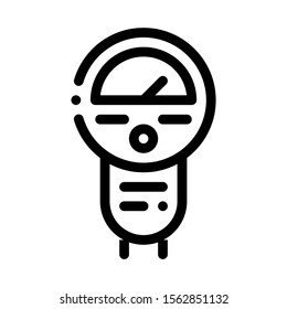 Parking Meter Icon Vector. Outline Parking Meter Sign. Isolated Contour Symbol Illustration