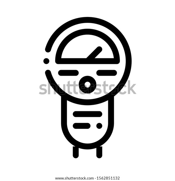 Parking Meter Icon Vector. Outline\
Parking Meter Sign. Isolated Contour Symbol\
Illustration