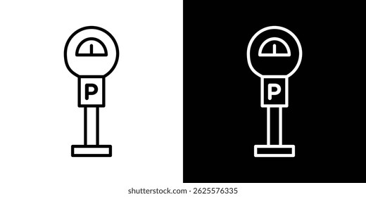 Vetor de ícone de medidor de estacionamento para aplicativo móvel e Web. Símbolo isolado.