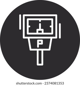 Parking meter Inverted Circle Design Icon