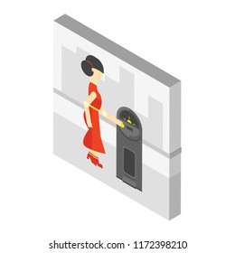 Parking meter isometric left top view 3D icon