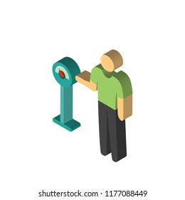 Parking meter isometric left top view 3D icon