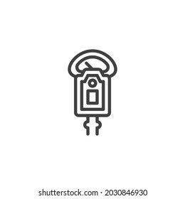 Parking meter line icon. linear style sign for mobile concept and web design. Car parking meter outline vector icon. Symbol, logo illustration. Vector graphics