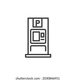 Parking meter line icon. linear style sign for mobile concept and web design. Car parking meter outline vector icon. Symbol, logo illustration. Vector graphics