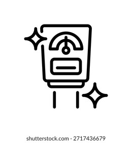 Parking Meter Line Icon, Outline Symbol for Time Tracking, Payment Management, Urban Parking, Duration Control, and Public Service. Vector Sign Icon.