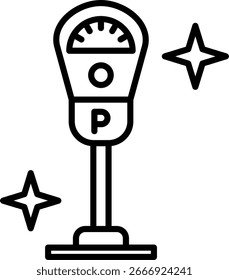 Parking meter Line vector Icon Design