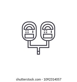 Parking meter linear icon concept. Parking meter line vector sign, symbol, illustration.