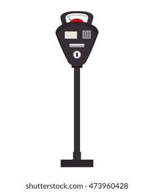 parking meter or park zone public space car vehicle vector illustration