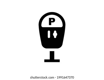 Parking meter. Simple illustration in black and white.