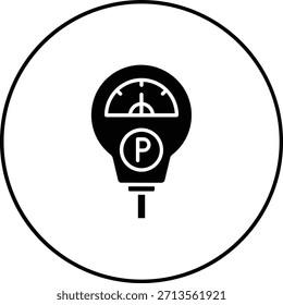Icono de Vector del medidor de estacionamiento. Se puede utilizar para aplicaciones de impresión, móviles y de Web.