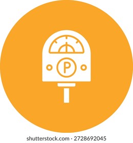 Icono de Vector del medidor de estacionamiento. Se puede utilizar para aplicaciones de impresión, móviles y de Web.