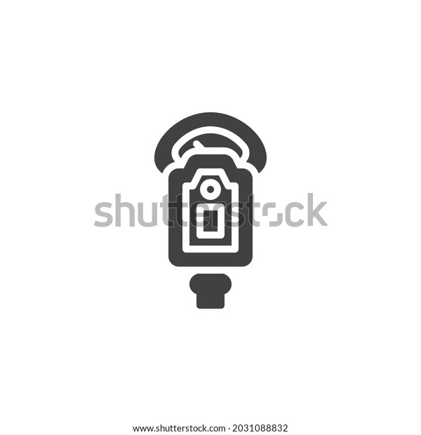 Parking meter vector icon. filled flat\
sign for mobile concept and web design. Car parking meter glyph\
icon. Symbol, logo illustration. Vector\
graphics