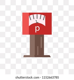 Parking meter vector icon isolated on transparent background, Parking meter logo concept
