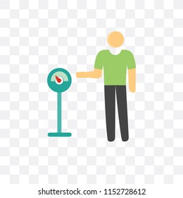 Parking meter vector icon isolated on transparent background, Parking meter logo concept