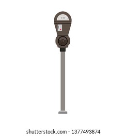 Parking meter vector icon symbol. Car ticket street traffic. Slot machine coin entrance drive. Urban public hold security