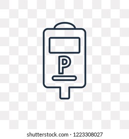 Parking meter vector outline icon isolated on transparent background, high quality linear Parking meter transparency concept can be used web and mobile